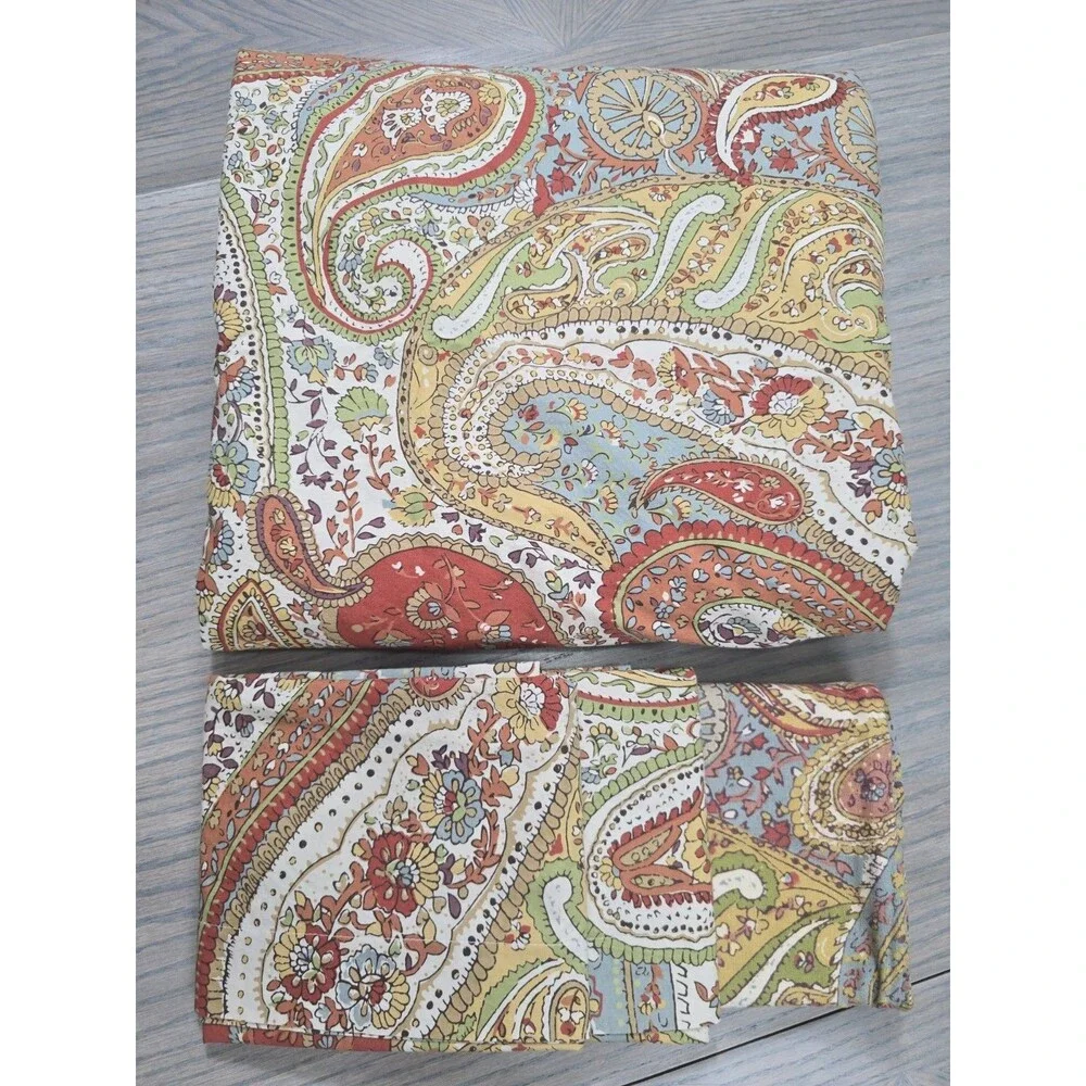 Pottery Barn Harper Paisley Full Queen Duvet Cover and Pillow Cover/Shams